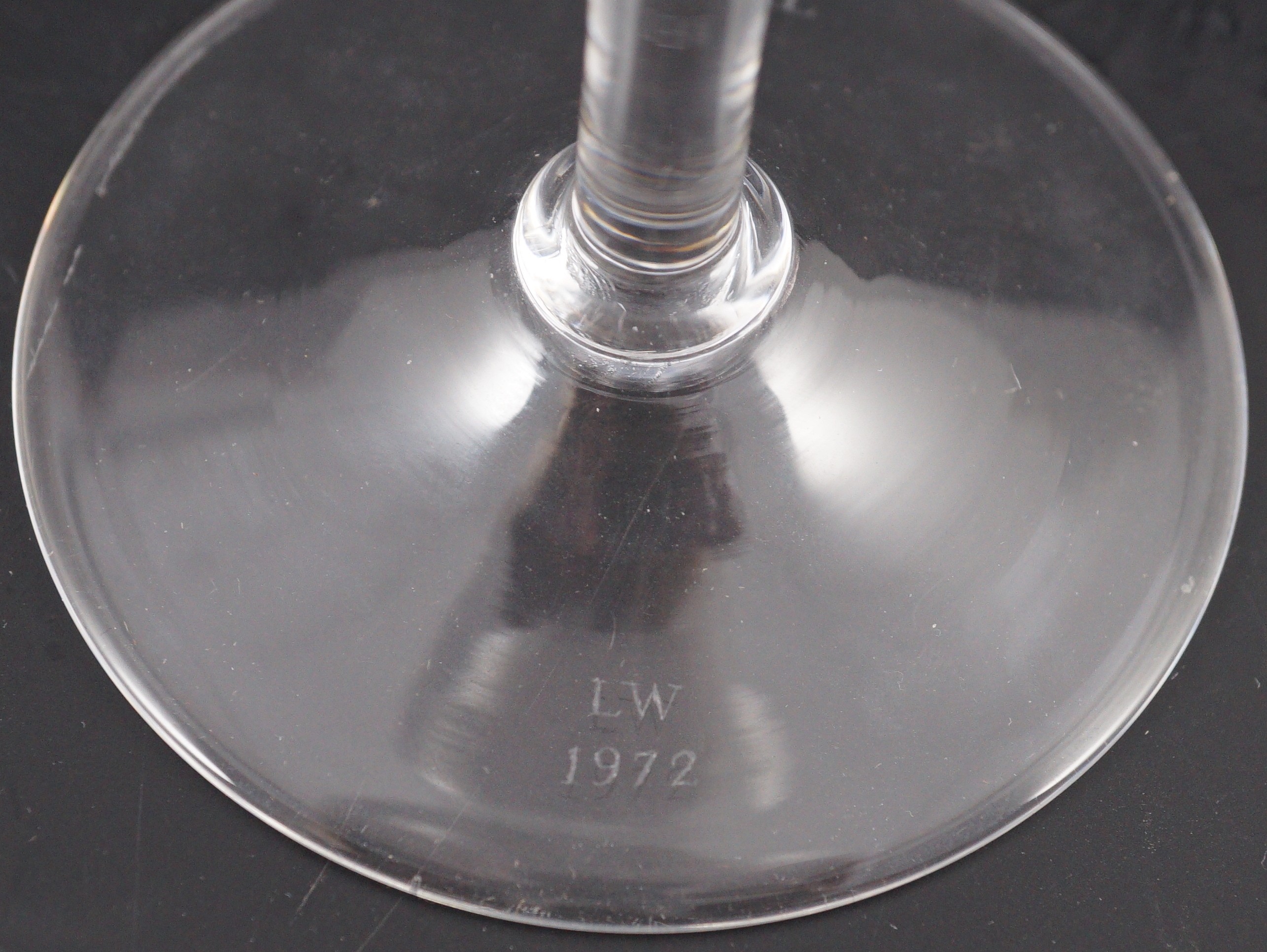 Laurence Whistler CBE (1912-2000), 'TERM' an engraved glass goblet together with a limited edition book 276/1400, page 28 and plate 80 with reference to 'TERM' Goblet 24cm high